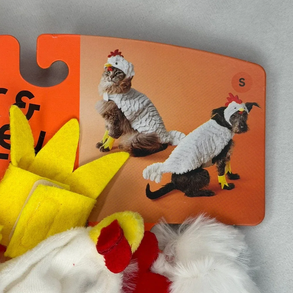 Boots & Barkley Chicken Pet Costume Small White Plush Cat Dog Halloween Outfit